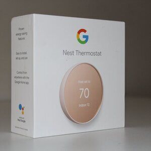 New Google Nest Smart Home Thermostat Sand Gold G4CVZ-GA02082 Voice Command